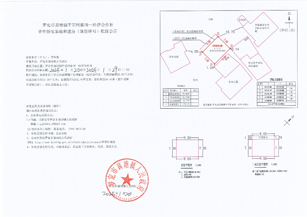 羅定市?塘鎮(zhèn)平石村崩崗一經(jīng)濟(jì)合作社李華新宅基地和建房（規(guī)劃許可）批前公示.jpg